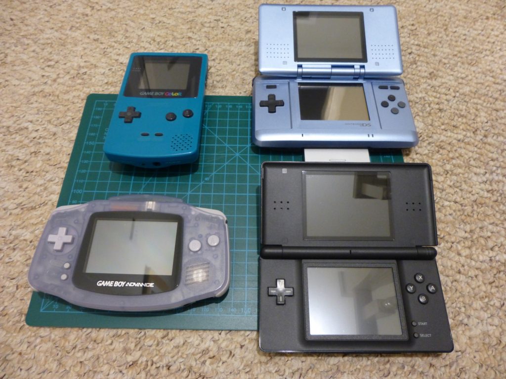 Gameboy Color, Gameboy Advance, Nintendo DS and Nintendo DS Lite.