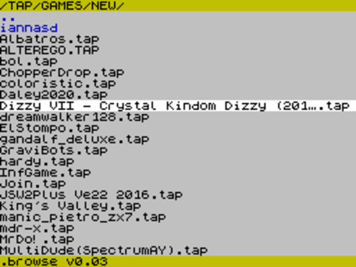 Long Filename Browser for ZX-UNO / esxDOS - Spectrum Computing Forums